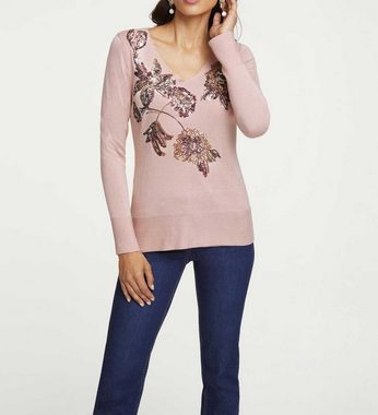 Ashley Brooke by heine Troyer ASHLEY BROOKE Damen Designer-Feinstrickpullover mit Pailletten, puder