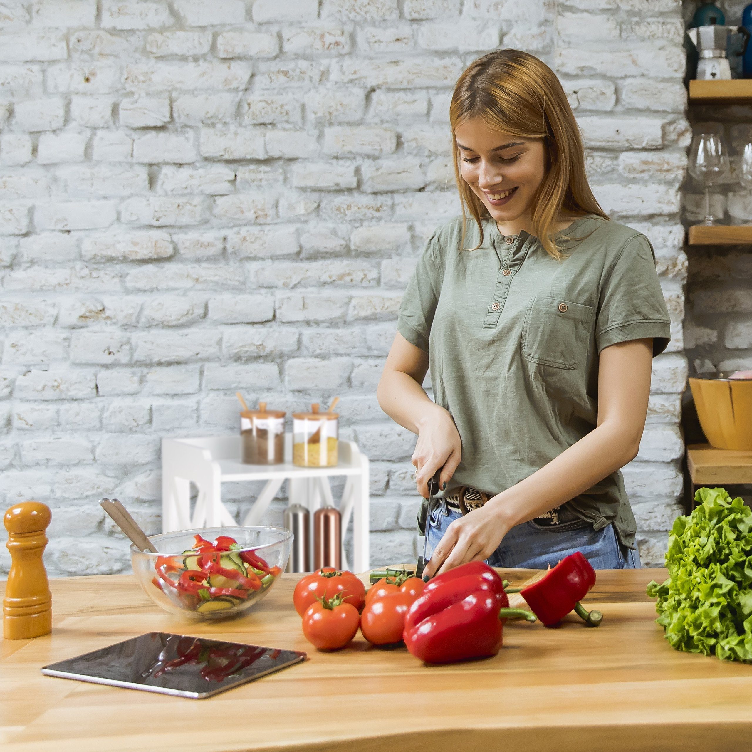 relaxdays Beistellschrank klein mit 5 Ablage