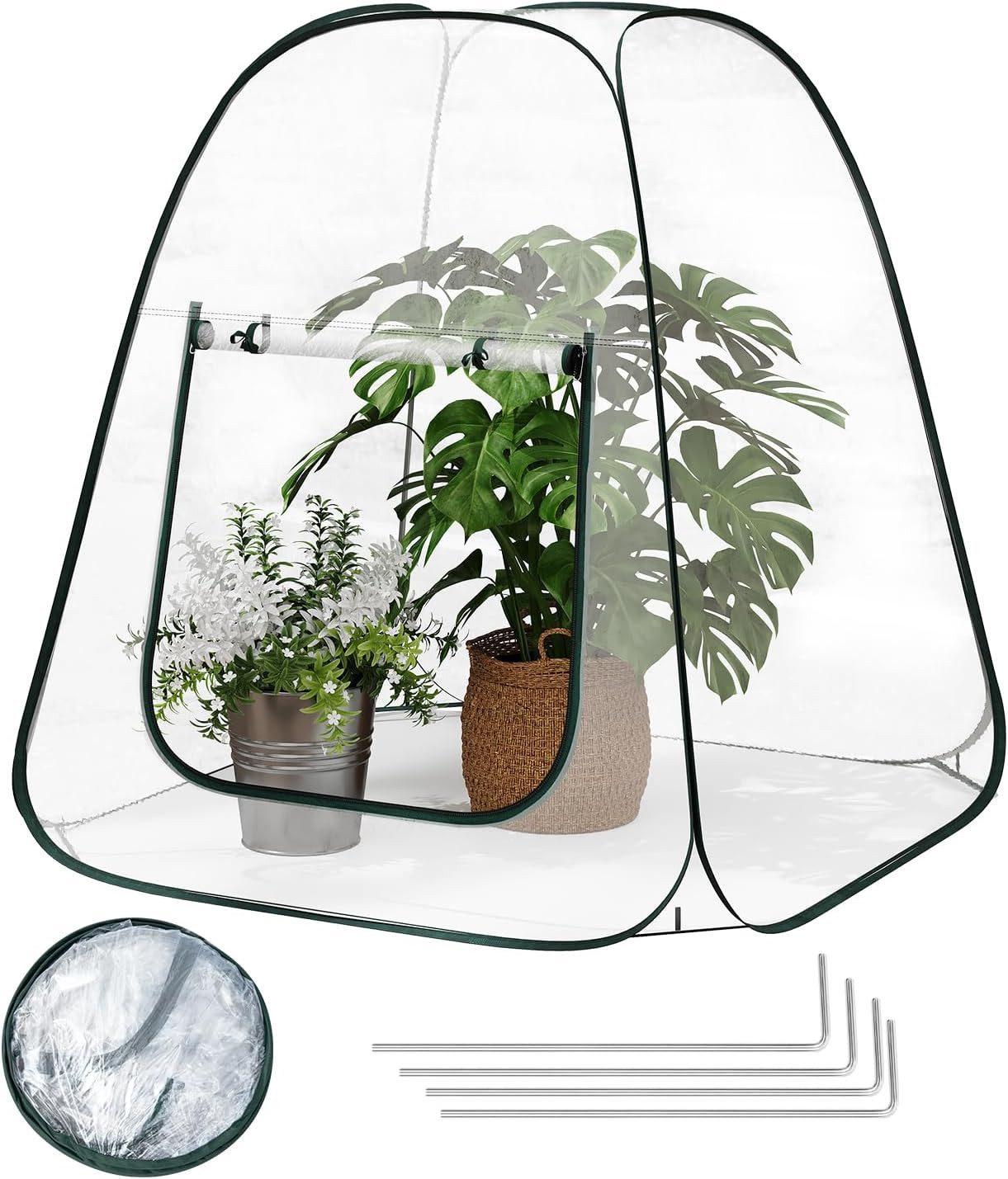 Woltu Gewächshaus, Pop Up, Mini Überwinterungszelt für Pflanzen, 70x70x80 c günstig online kaufen