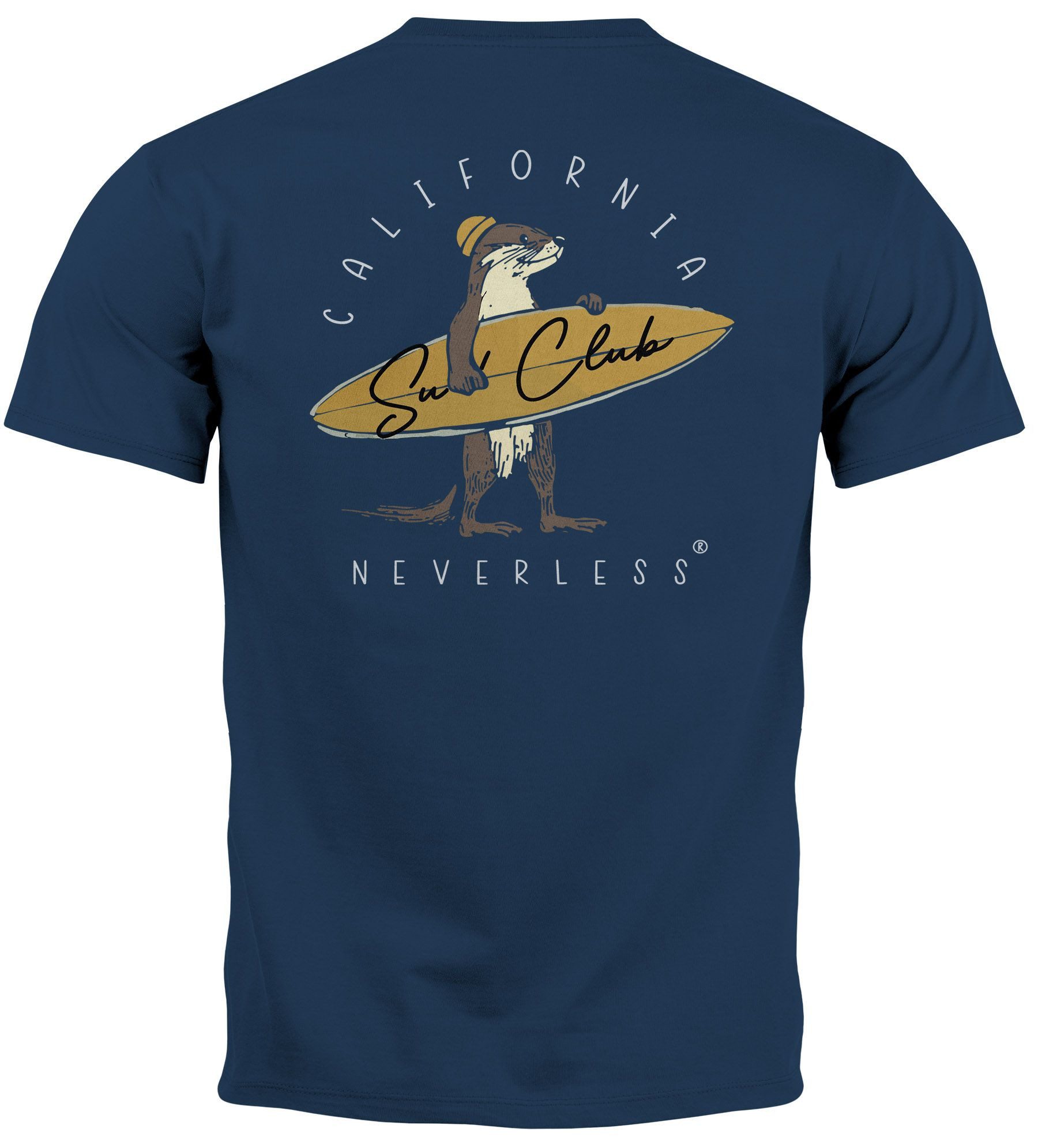 Neverless Print-Shirt Herren T-Shirt Backprint California günstig online kaufen