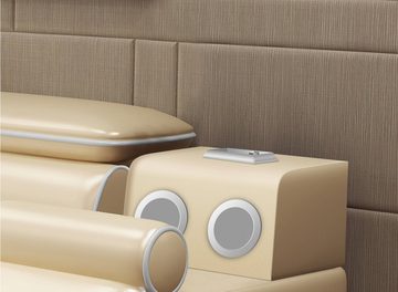 JVmoebel Bett Bett Multifunktion Tresor Wärme Liege USB Sound Doppel Betten