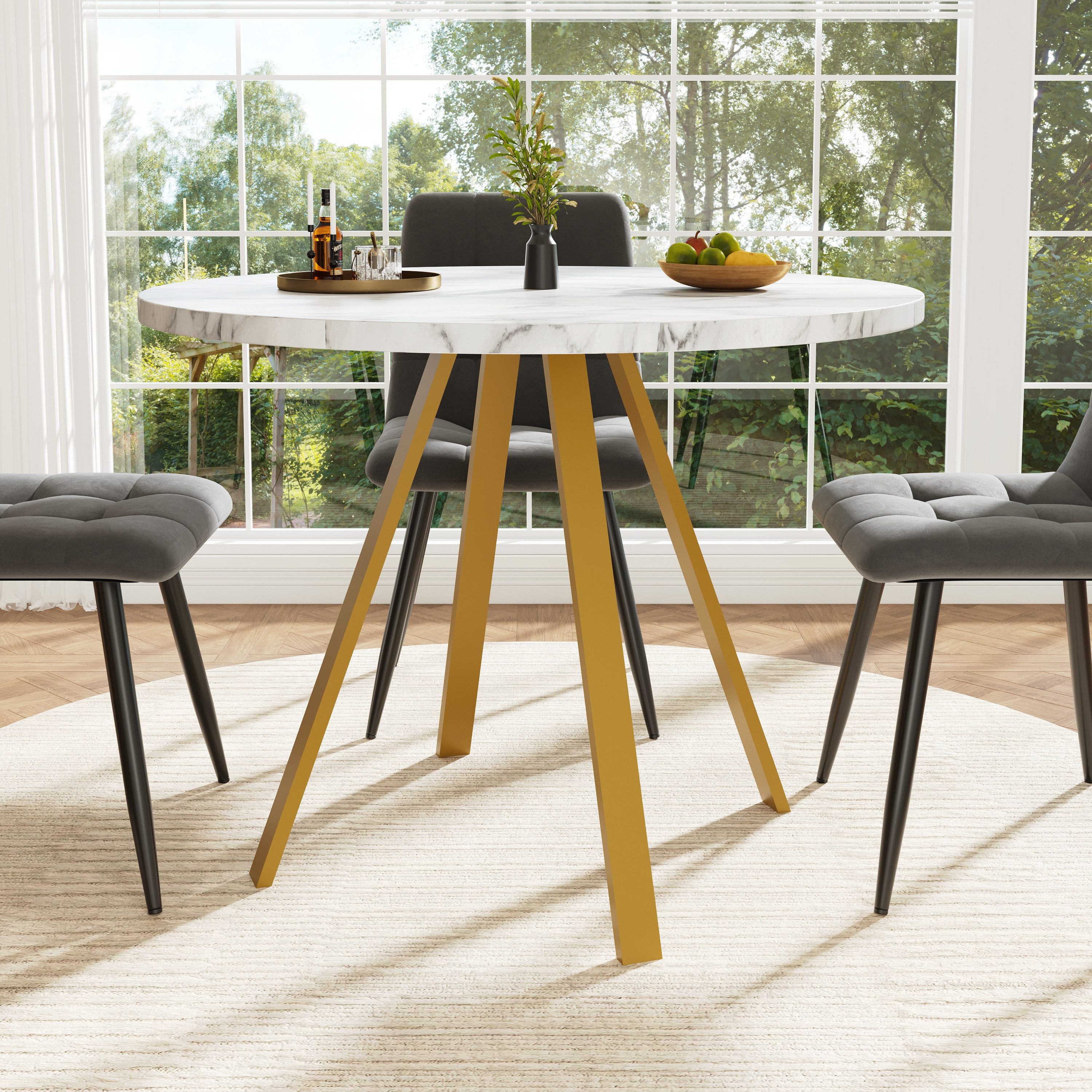 i@home Esstisch Runder Küchentisch, Rundtisch (80×80×75cm) (1 Tisch), Bis 6 günstig online kaufen