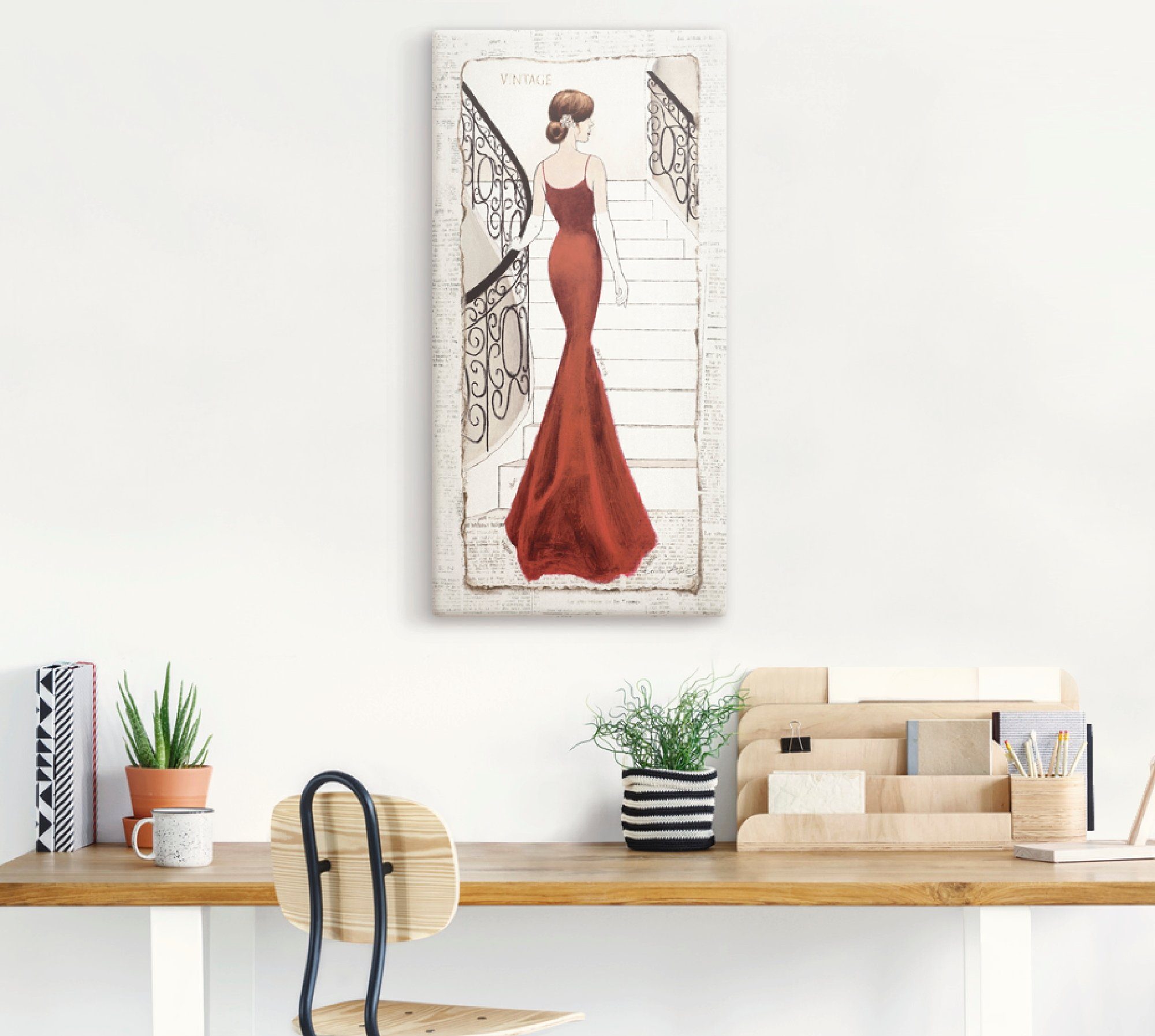 Artland Wandbild Die schöne in Rot, Frau (1 St), als Leinwandbild, Poster in verschied. Größen