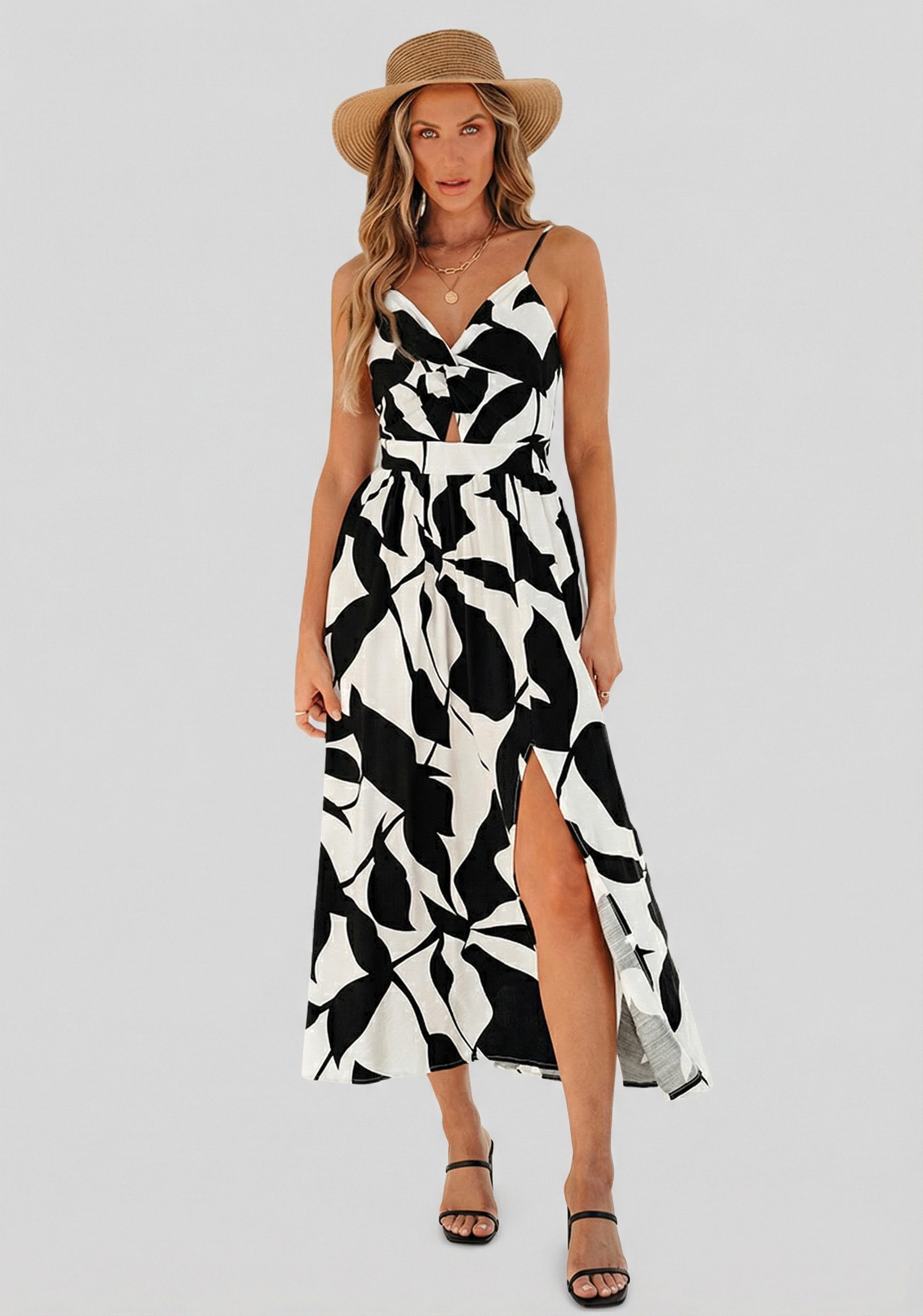 Cupshe Maxikleid Blattmuster-Maxikleid