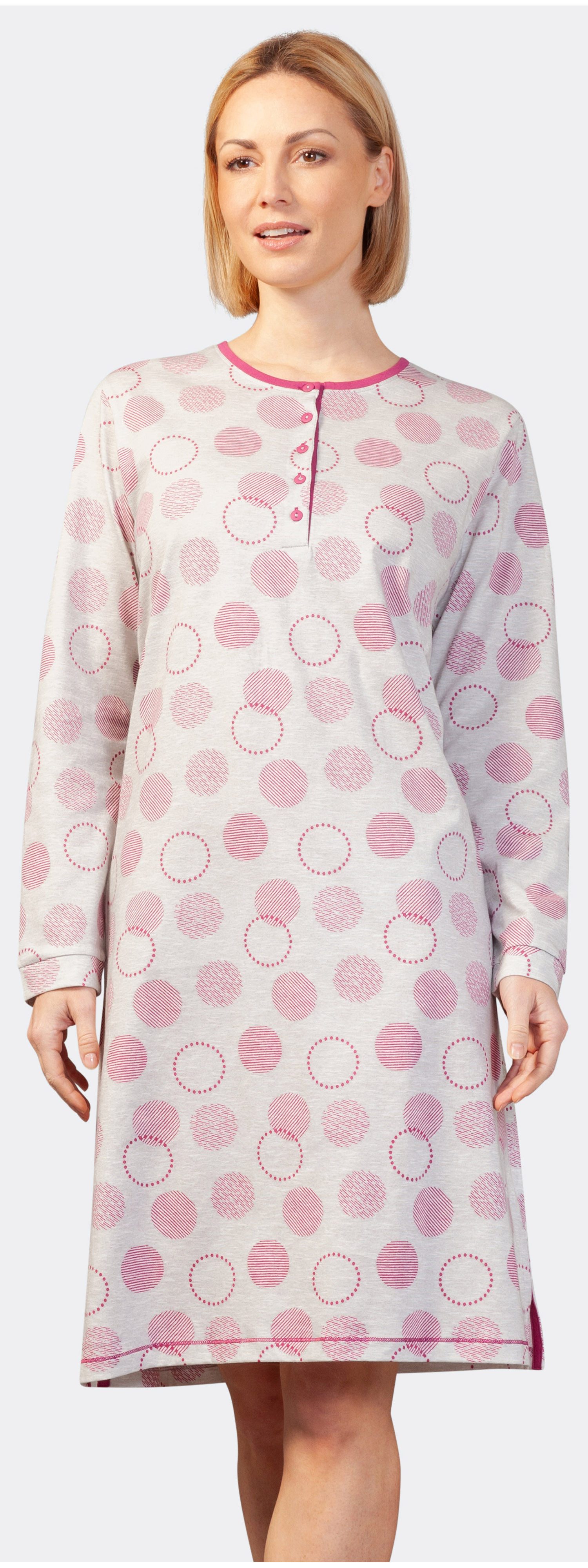 Nachthemd Damen Schlafshirt mit langem Arm