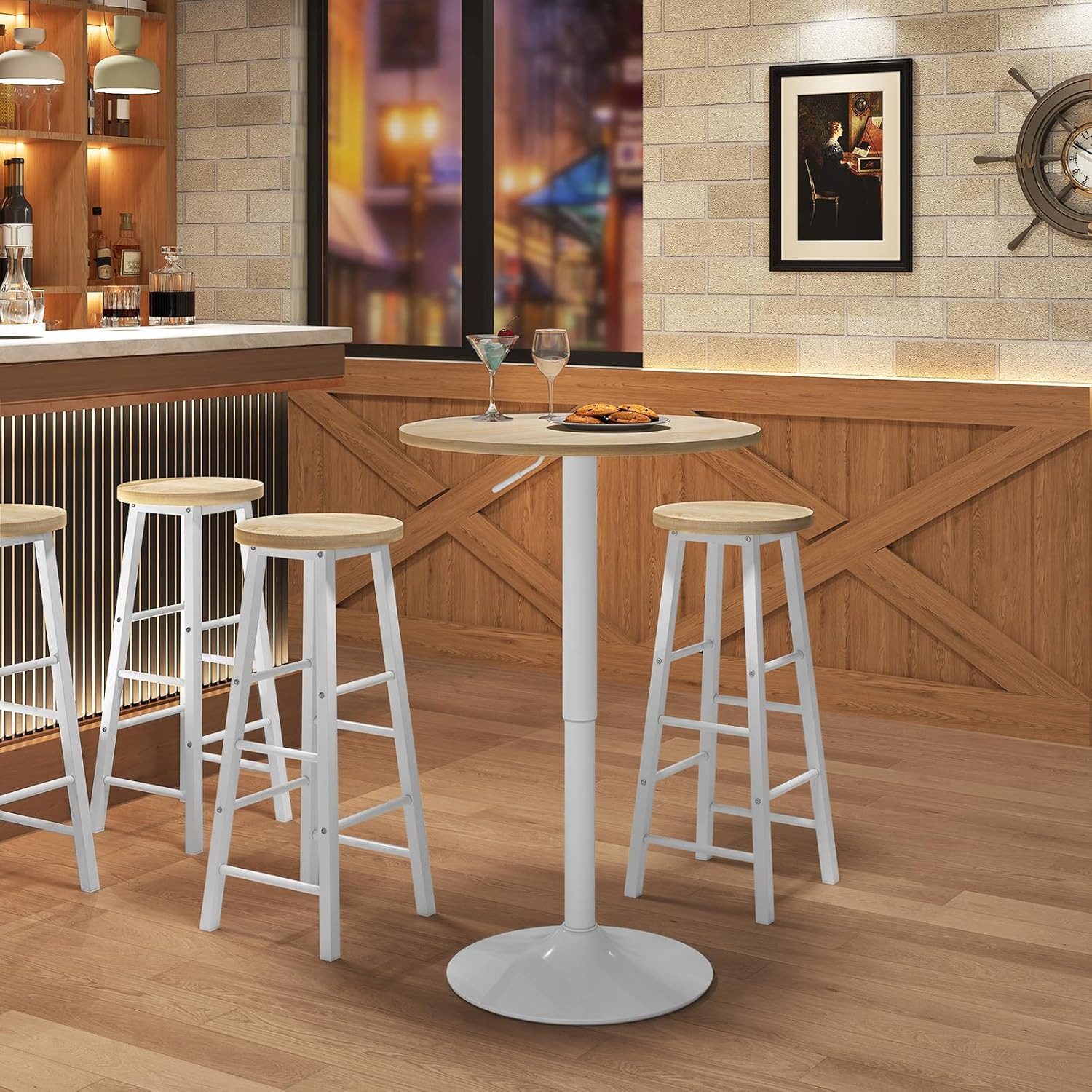 Woltu Bartisch (1-St), Stehtisch Drehtisch, MDF Partytisch, höhenverstellba günstig online kaufen