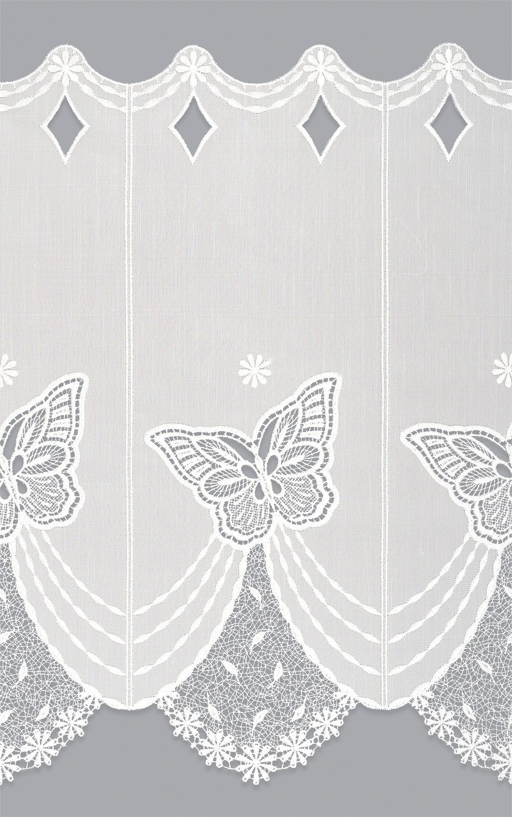 Plauener Spitze® Scheibengardine Tamar (1 St), transparent, HxB 47x48cm