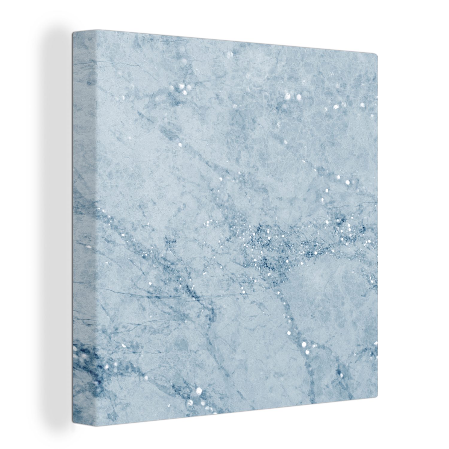 OneMillionCanvasses® Leinwandbild Marmor - Muster - Blau, (1 St), Leinwand Bilder für Wohnzimmer Schlafzimmer | Leinwandbilder