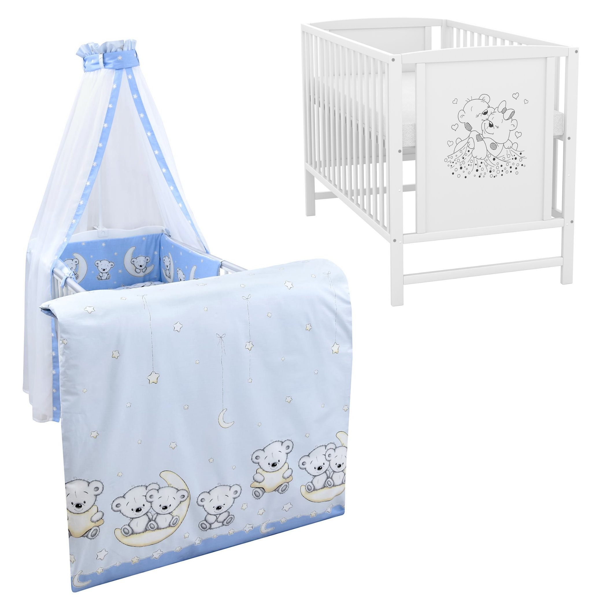 Baby-Delux Komplettbett Babybett Mia Komplettset, 10-tlg., Kinderbett 60x12 günstig online kaufen