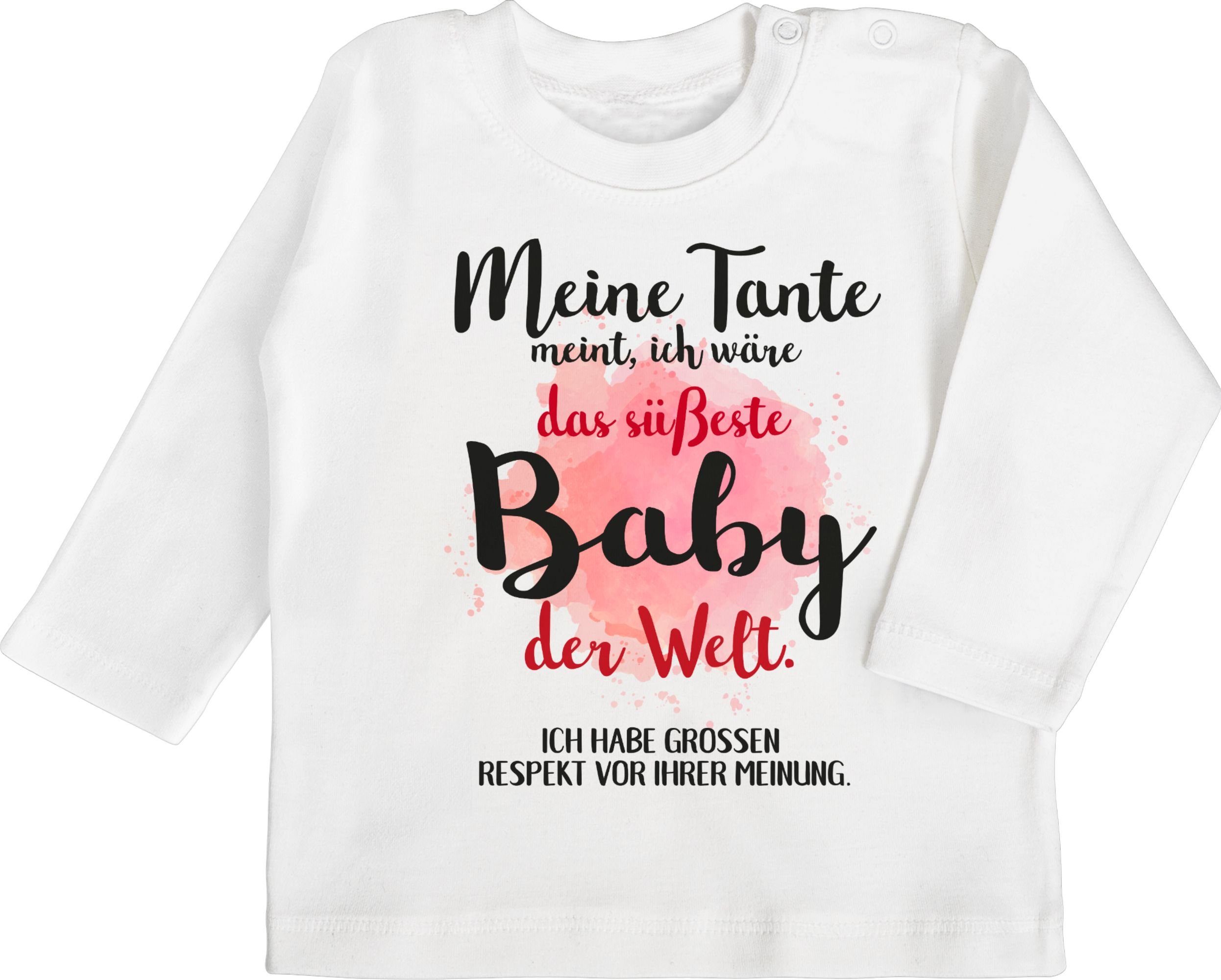 Shirtracer T-Shirt Meine Tante meint, ich wäre das süßeste Baby der Welt. Strampler Baby Mädchen & Junge