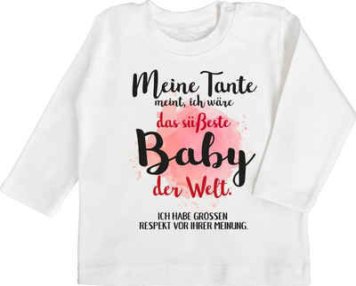 Shirtracer T-Shirt Meine Tante meint, ich wäre das süßeste Baby der Welt. Strampler Baby Mädchen & Junge
