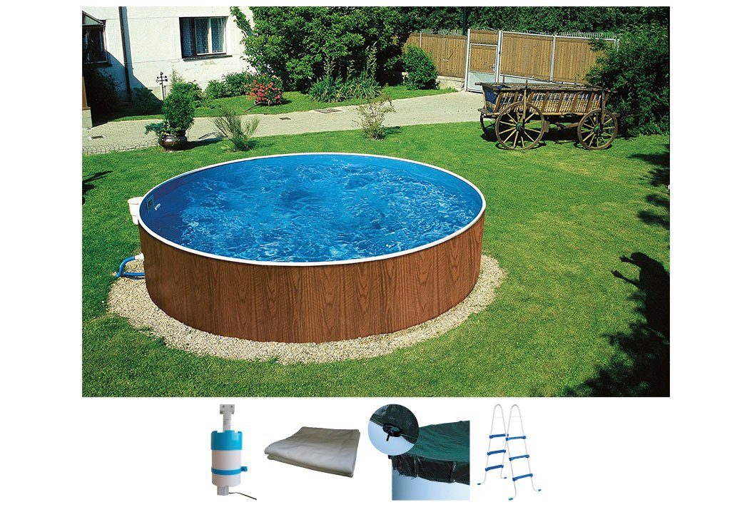 my POOL BWT Rundpool (Set, 5-tlg), ØxH: 360x90 cm, in Holzoptik zum Aufstellen