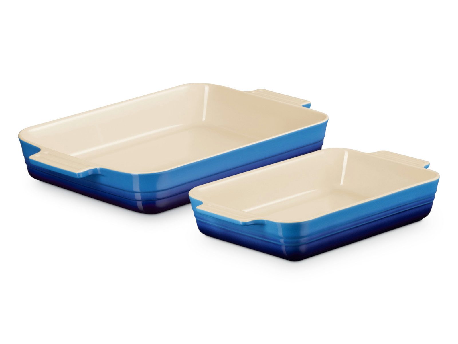 LE CREUSET Backform Auflaufform Klassik rechteckig azure 25/32cm Set 2tlg