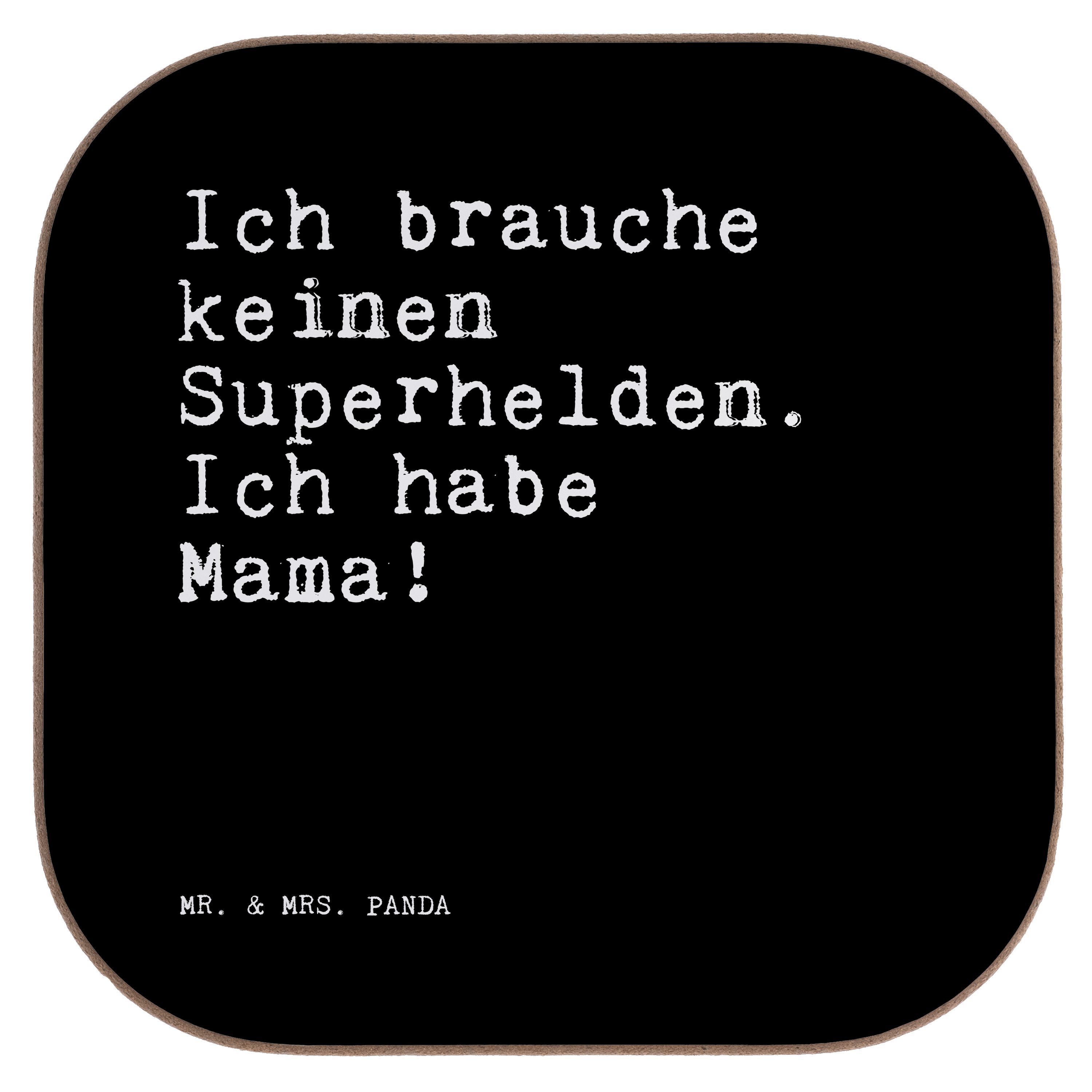 Mr. & Mrs. Panda Getränkeuntersetzer »Ich brauche keinen Superhelden
