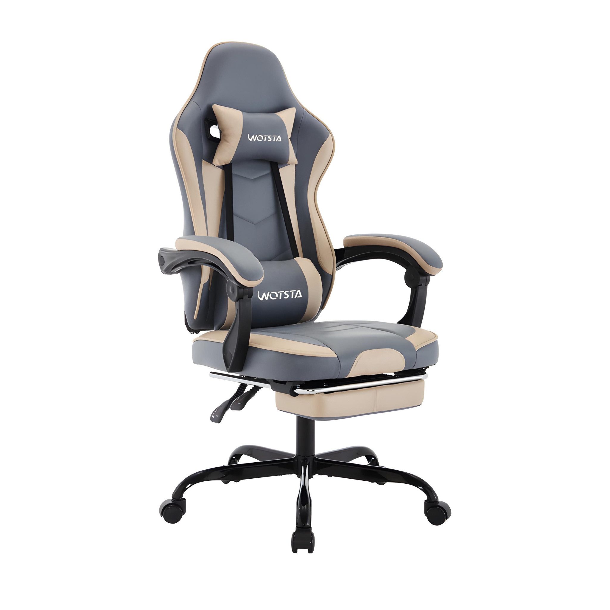 WOTSTA Gaming-Stuhl Ergonomischer Gamingstuhl mit Fußstütze & Lendenstütze günstig online kaufen