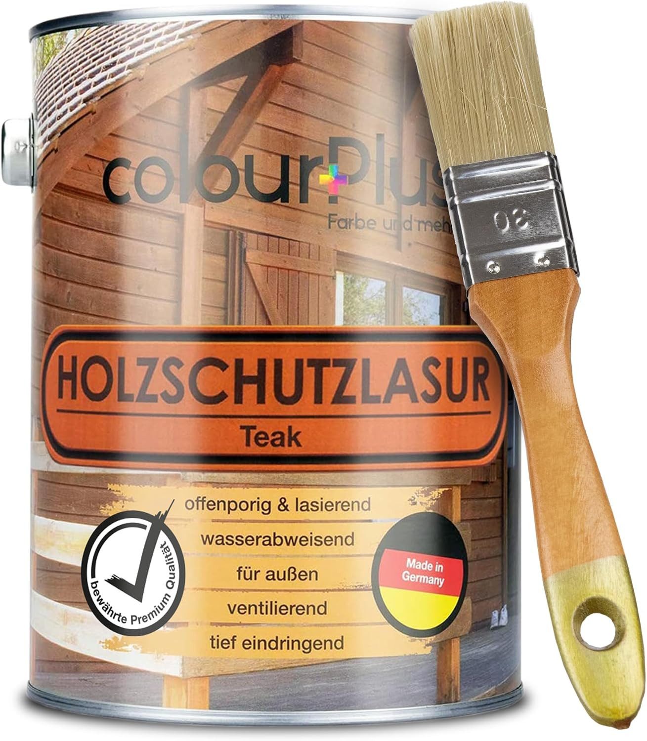 ColourPlus Holzschutzlasur Holzschutzlasur, Holzschutzlasur außen, offenporig, UV- & Witterungsschutz, lasierend