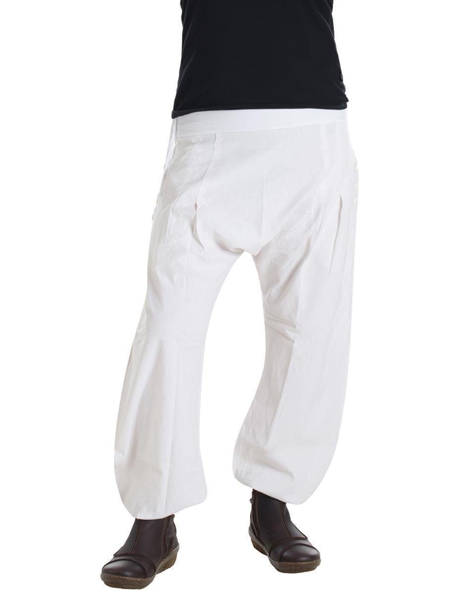 Vishes Pumphose Mit Taschen und dekorativen geschnitzten Knöpfen Pumphose, Haremhose, Chino, Goa Style