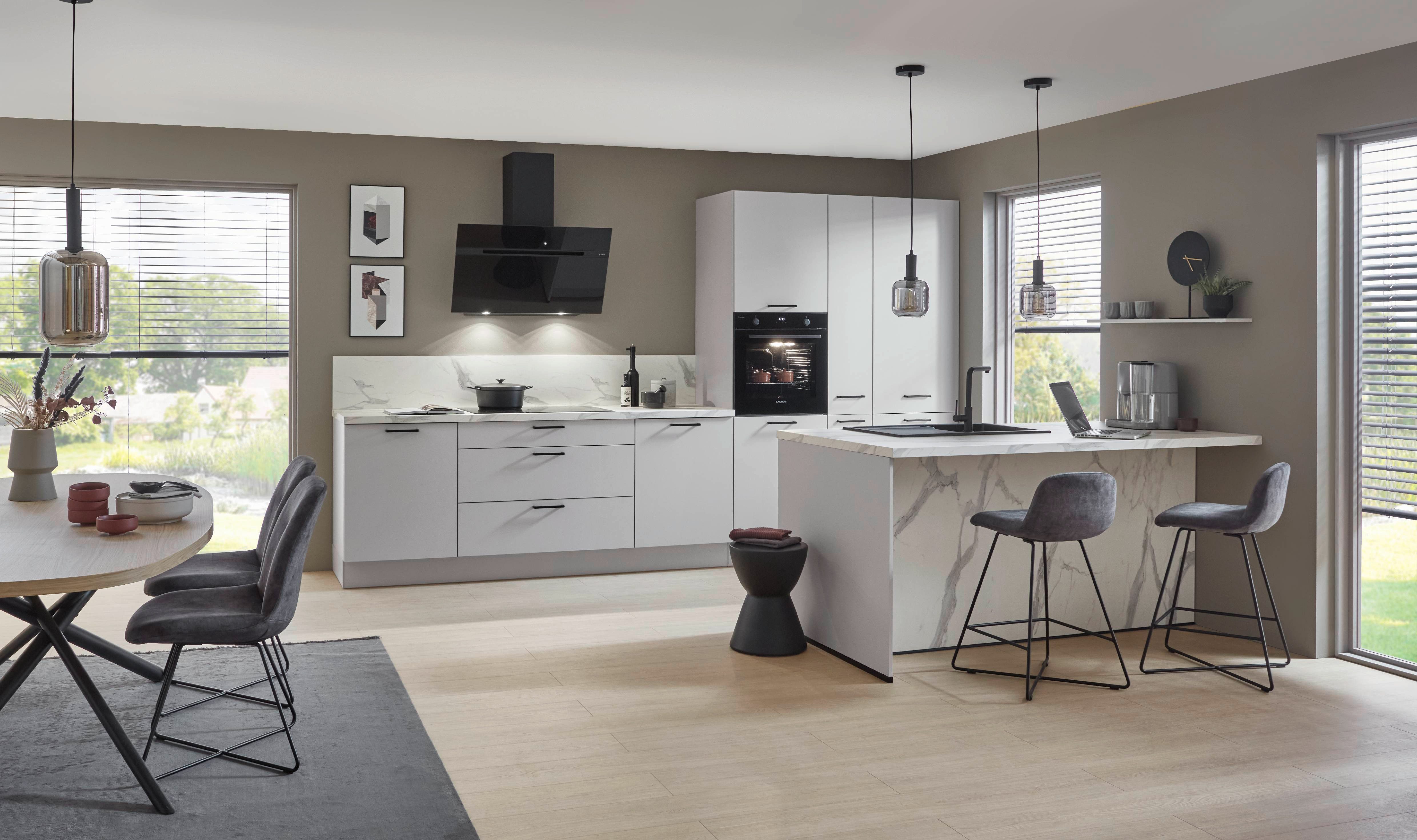 nobilia® Kücheninsel Molde, individuell anpassbar, gratis Küchenplanung mit Profis, (Breite 315 cm), vormontiert, wahlw. mit E-Geräten, Preis inkl.Lieferung