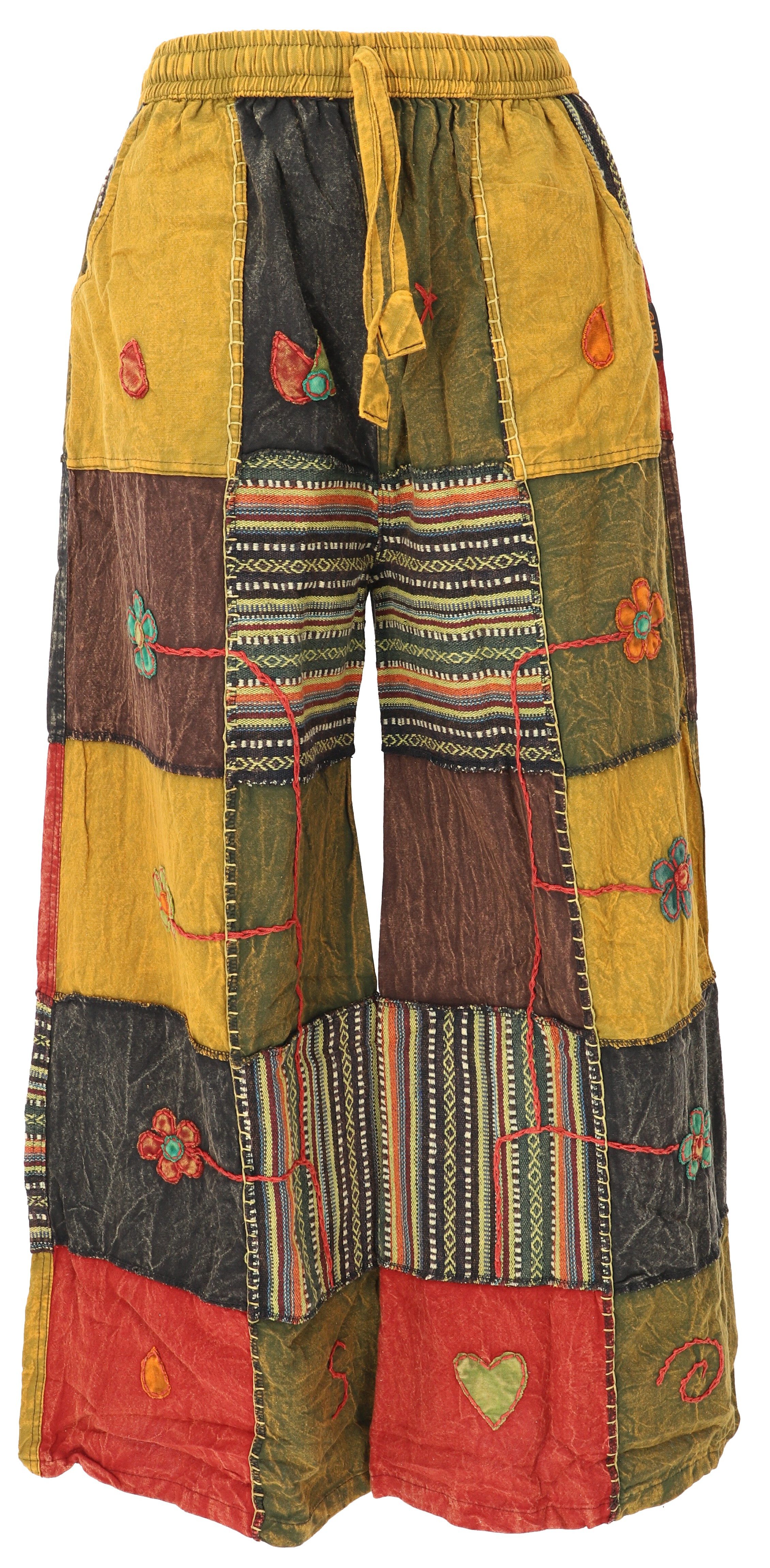 Guru-Shop Relaxhose Palazzohose, Boho Baumwollhose, alternative.. alternative Bekleidung