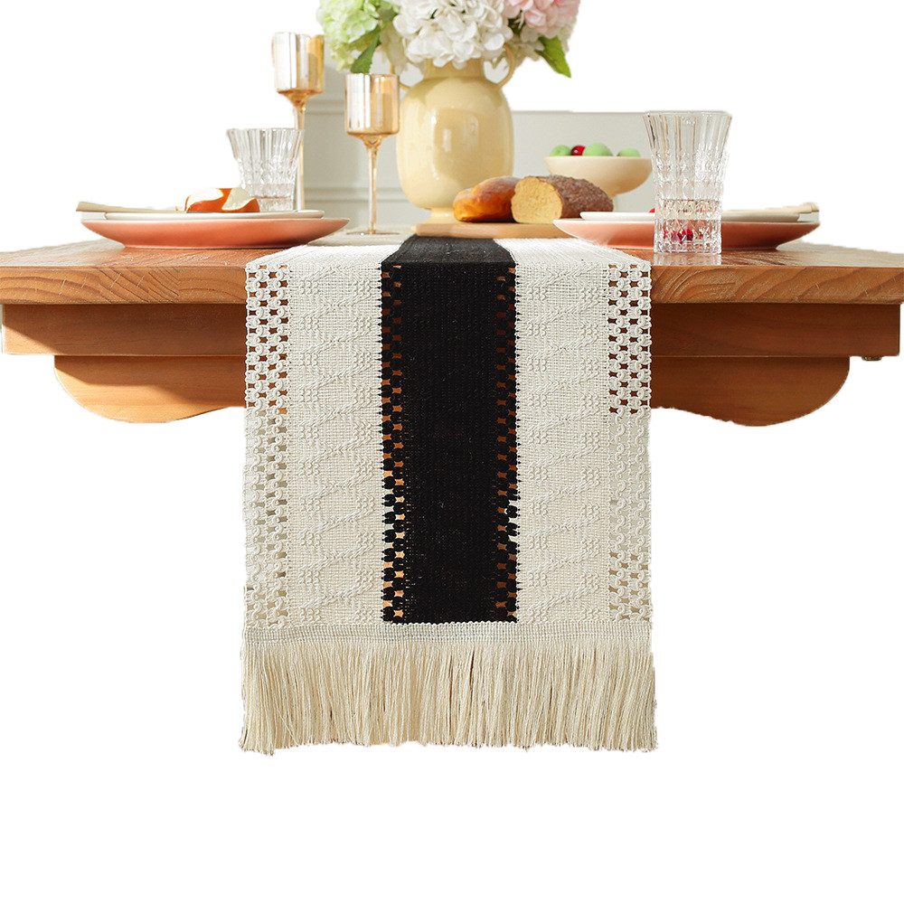 Kaket Tischläufer Makramee Tischläufer Boho Baumwollflachs günstig online kaufen