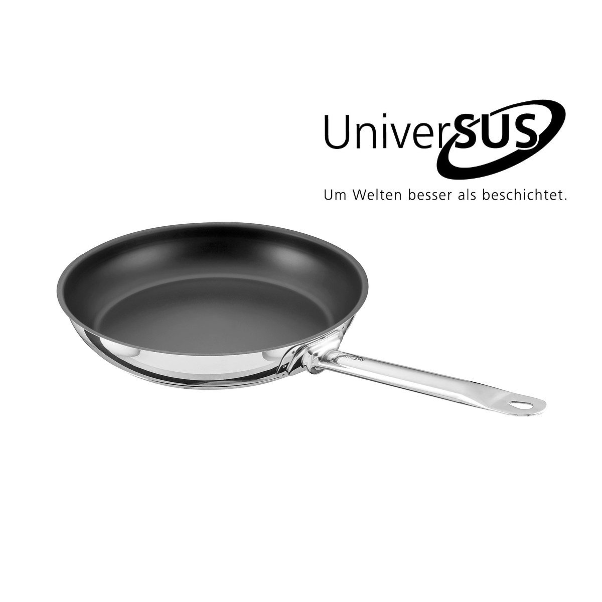 SCHULTE-UFER Bratpfanne Industar PLUS, Edelstahl (1-tlg., 1 x Bratpfanne), 28 cm, mit UniverSUS®, backofen- und spülmaschinengeeignet