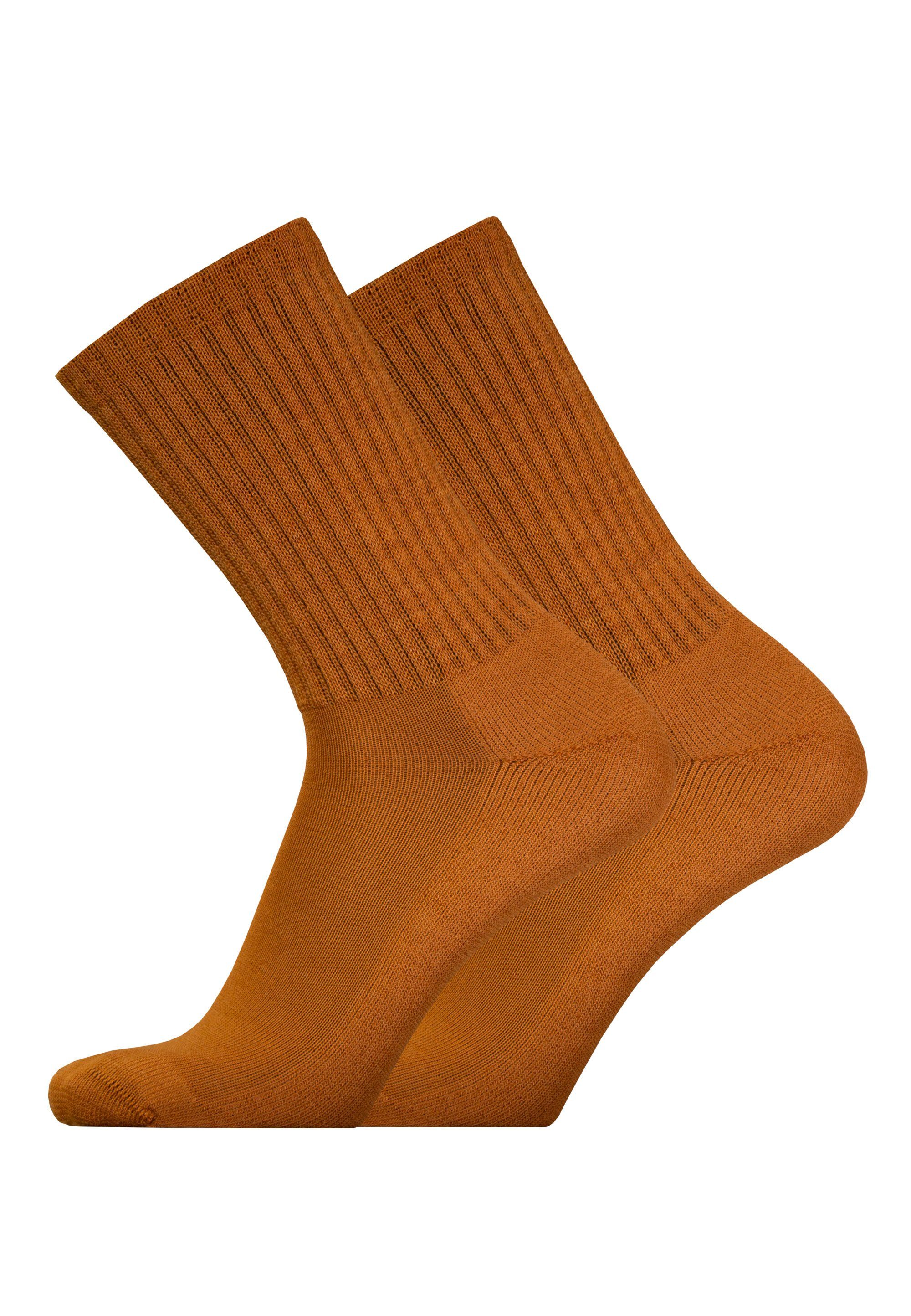 Socken atmungsaktiver SPORT (2-Paar) Qualität in MERINO 2er orange Pack UphillSport