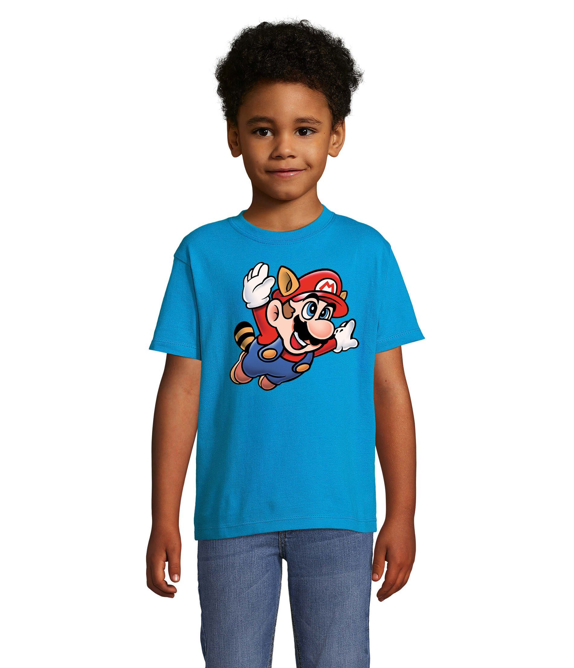 T-Shirt Kinder Super Mario 3 Fligh Retro Konsole