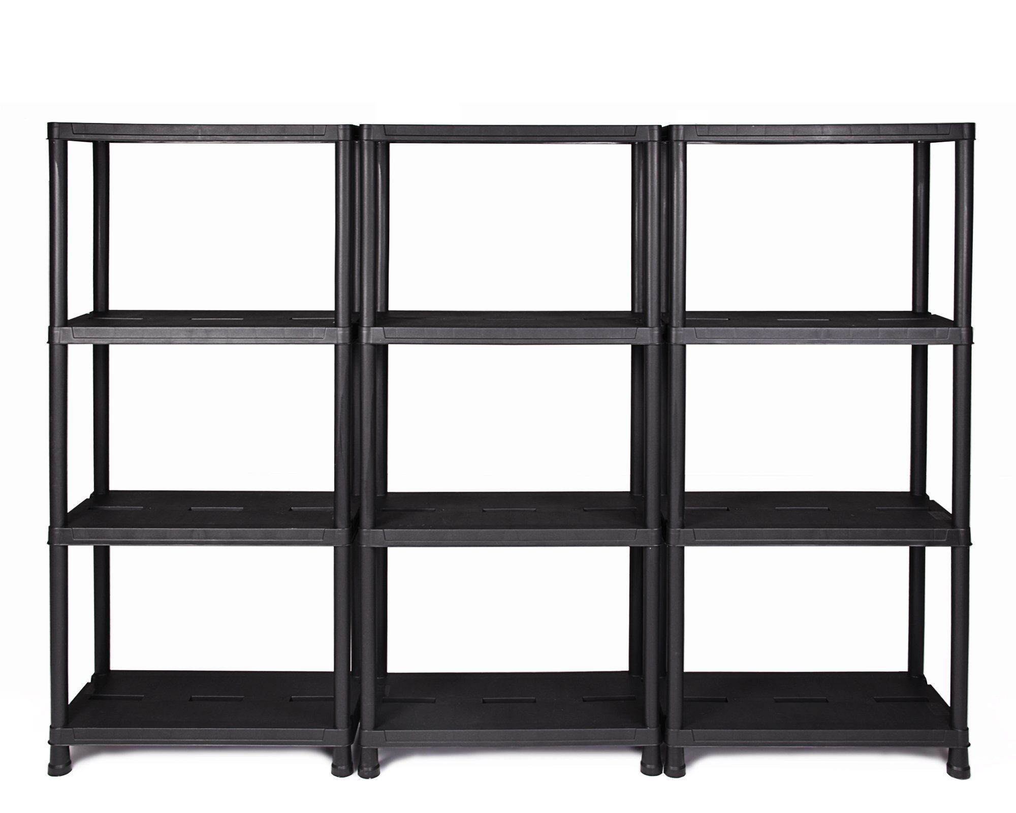 ONDIS24 Steckregal Regal, Lagerregal, 60 x 30 x 131 (H) cm, 12 Zoll, 3-tlg., Kunststoff, anthrazit, bis maximal 125 kg belastbar