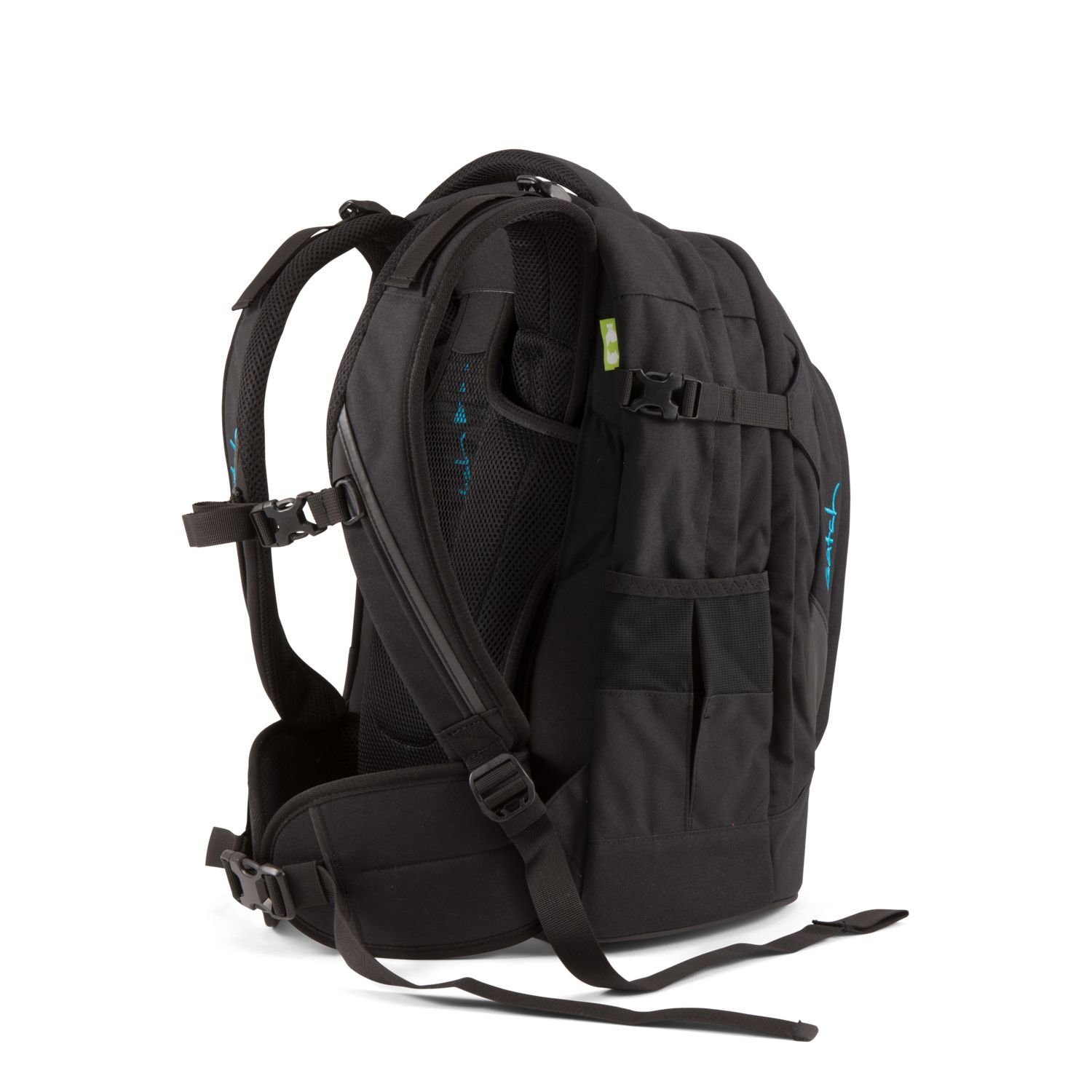 Satch Schulranzen Schulrucksack-Set PACK Black Bounce 2-teilig (2-teilig), Laptop-Fach, Your-Size-System, Schulranzen