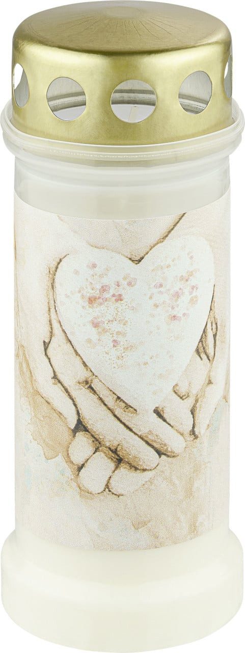 Bolsius Grabkerze Bolsius Grablicht Nr. 6 Hände weiß mit Deckel günstig online kaufen