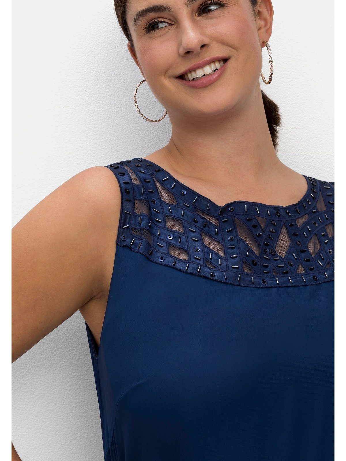 Sheego Cocktailkleid Große Größen im Layerlook, mit Pailletten