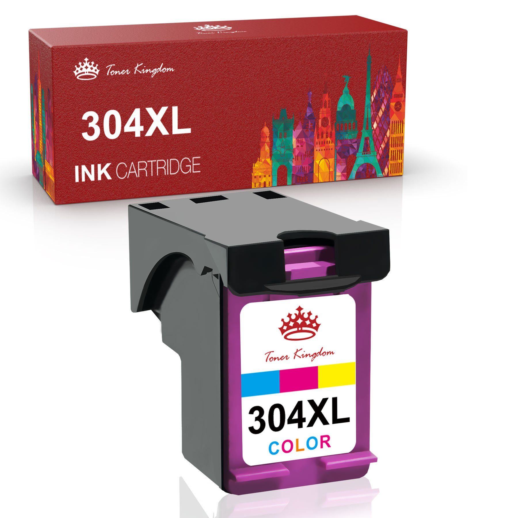 Toner Kingdom für HP 304 XL 304XL AMP 130 ENVY 5000 5030 5010 Tintenpatrone Tricolor