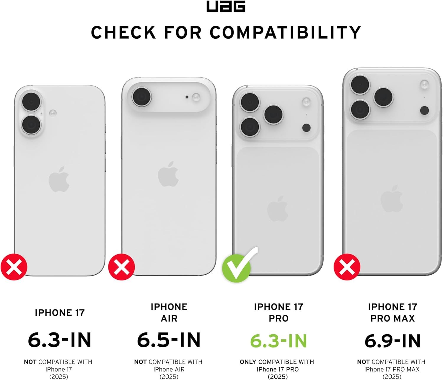 Urban Armor Gear Smartphone-Hülle Dot MagSafe Case - iPhone 17 Pro Hülle, (4,6 Meter Fallschutz, Wireless-Charging kompatibel)