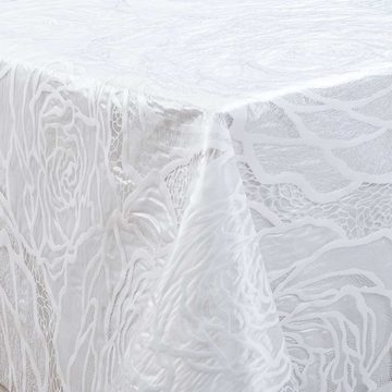 laro Tischdecke Wachstuch-Tischdecken Abwaschbar Vinyl Weiß rechteckig