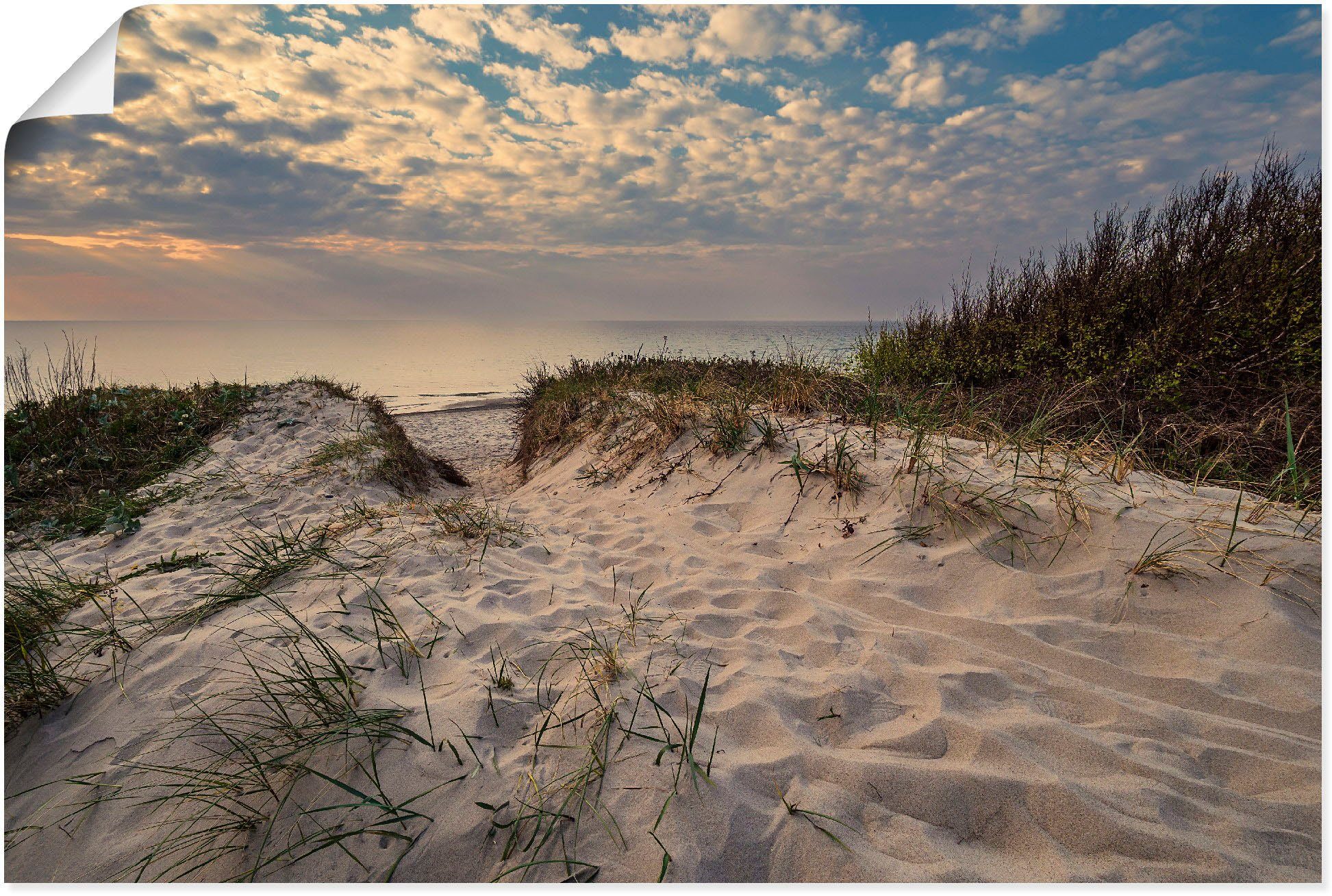 Artland Wandbild Strand an Küste der Ostsee Graal Müritz, Küstenbilder (1 St), als Alubild, Leinwandbild, Wandaufkleber oder Poster in versch. Größen