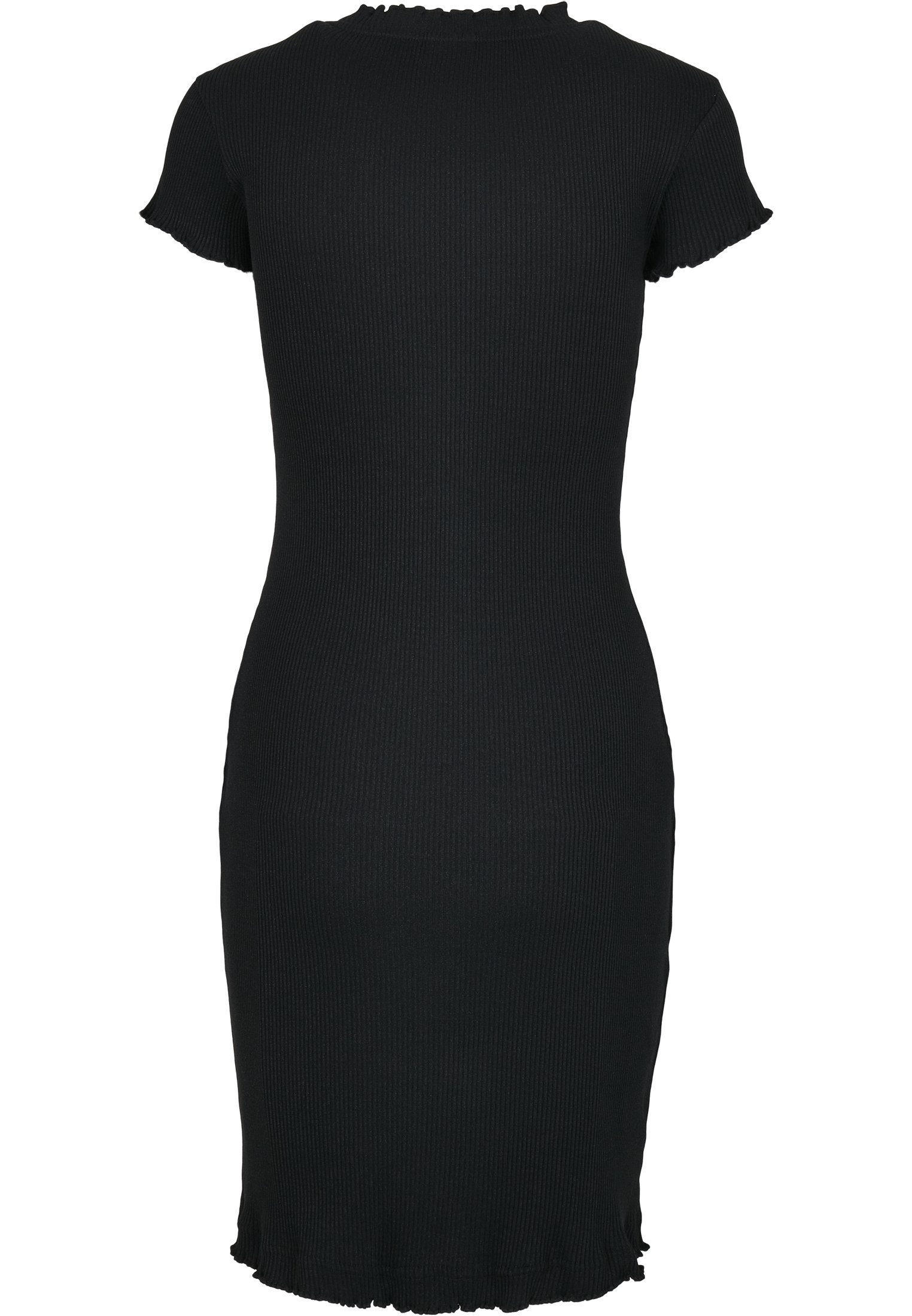 URBAN CLASSICS Jerseykleid Damen Rib black Dress Ladies (1-tlg) Tee