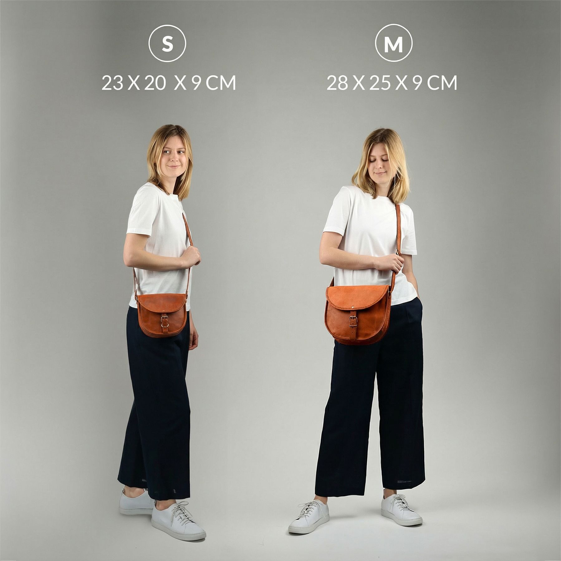 SID & VAIN Umhängetasche echt Leder cross-body groß braun-28 AUBREY, Crossbody Bag Echtleder für Damen, Umhängetasche hellbraun