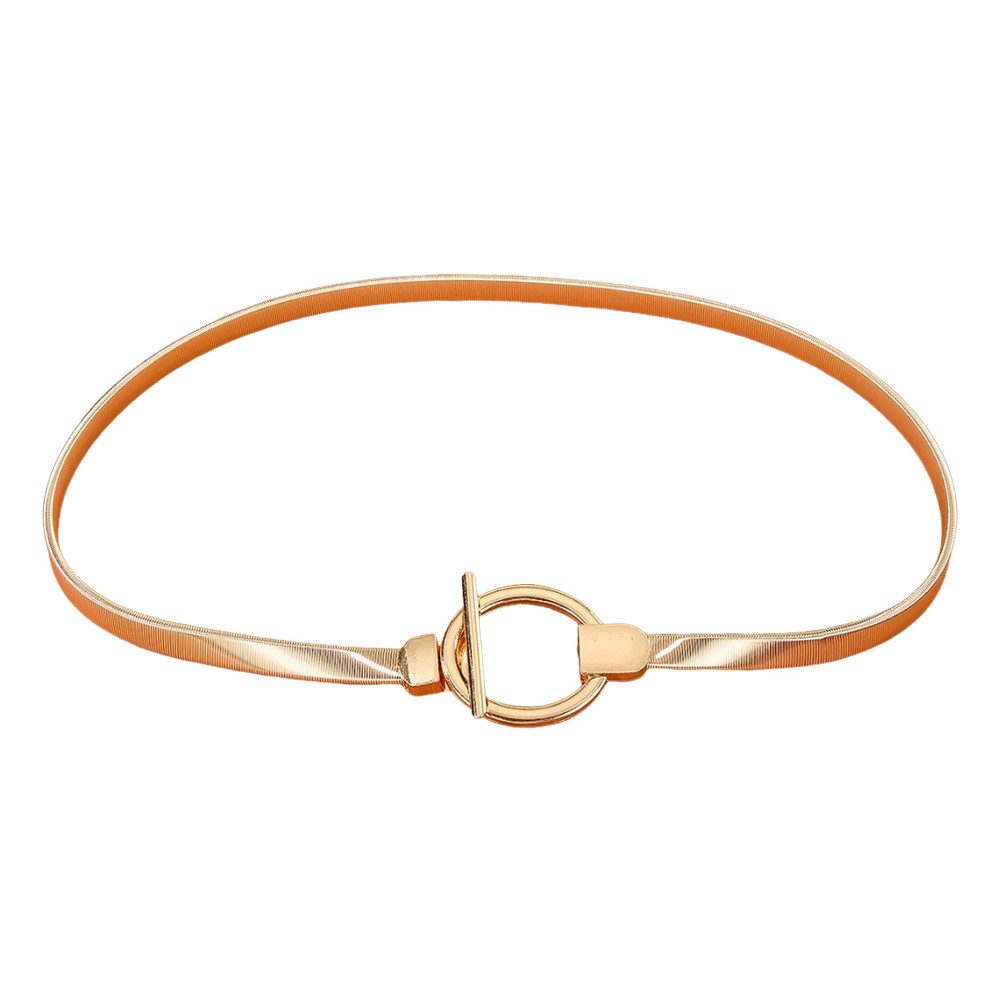 Zaewry Taillengürtel Frauen Dünner elastischer Gürtel für Kleider, Dünne Retro Stretch Taille Gürtel mit goldener Schnalle