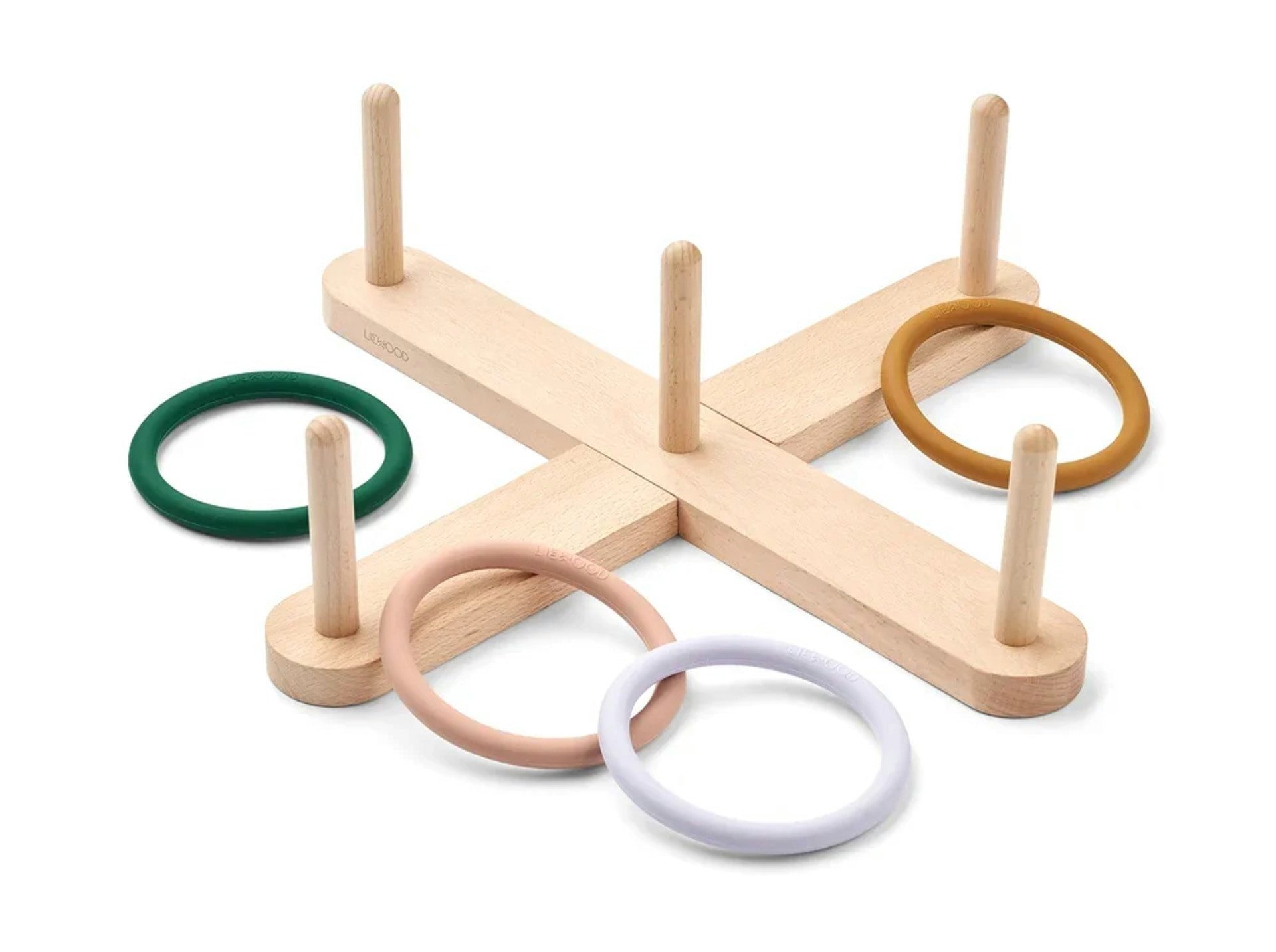 Liewood Kinderbecher Ringwurfspiel - Ivan, Farbe: Garden green multi mix, Melamin, 225 ml, BPA-frei, spülmaschinengeeignet