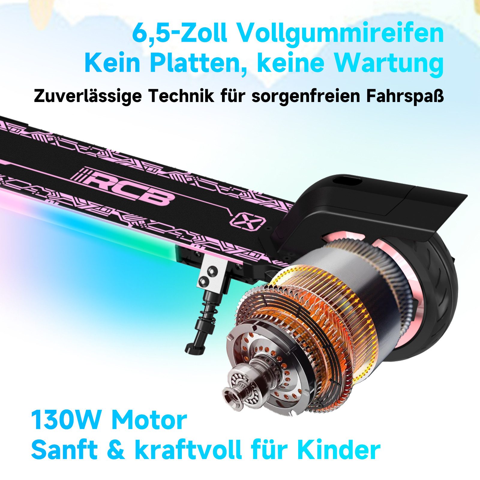 RCB TECH Elektro-Kinderroller R12 Elektrischer Kinder-Scooter, klappbar, bi günstig online kaufen