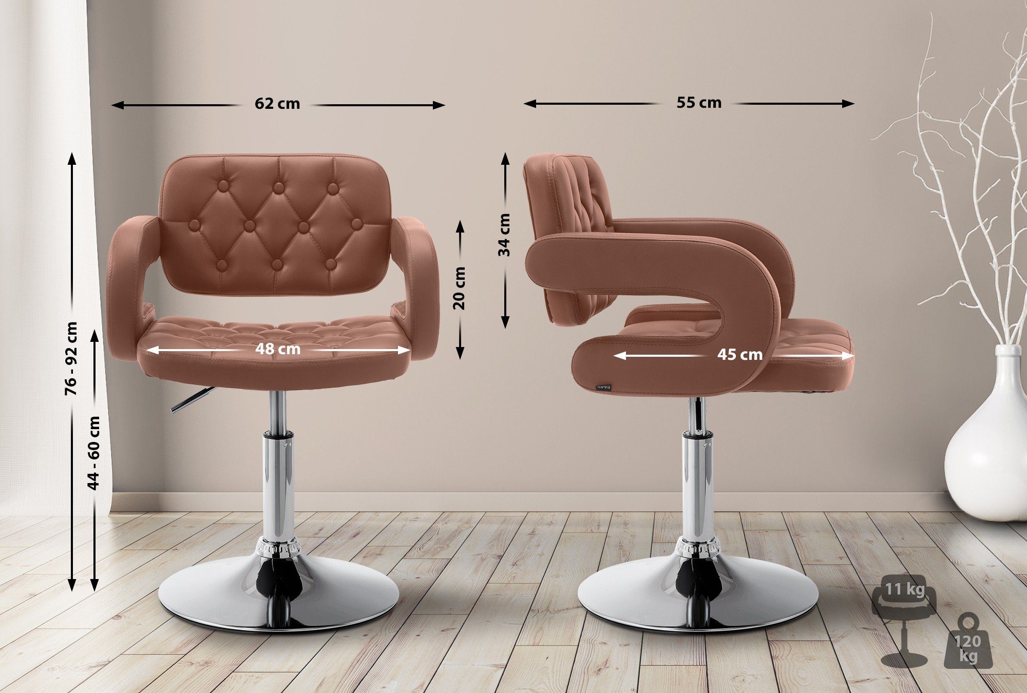 CLP Loungesessel Dublin, Kunstleder-Bezug, drehbar, höhenverstellbar günstig online kaufen