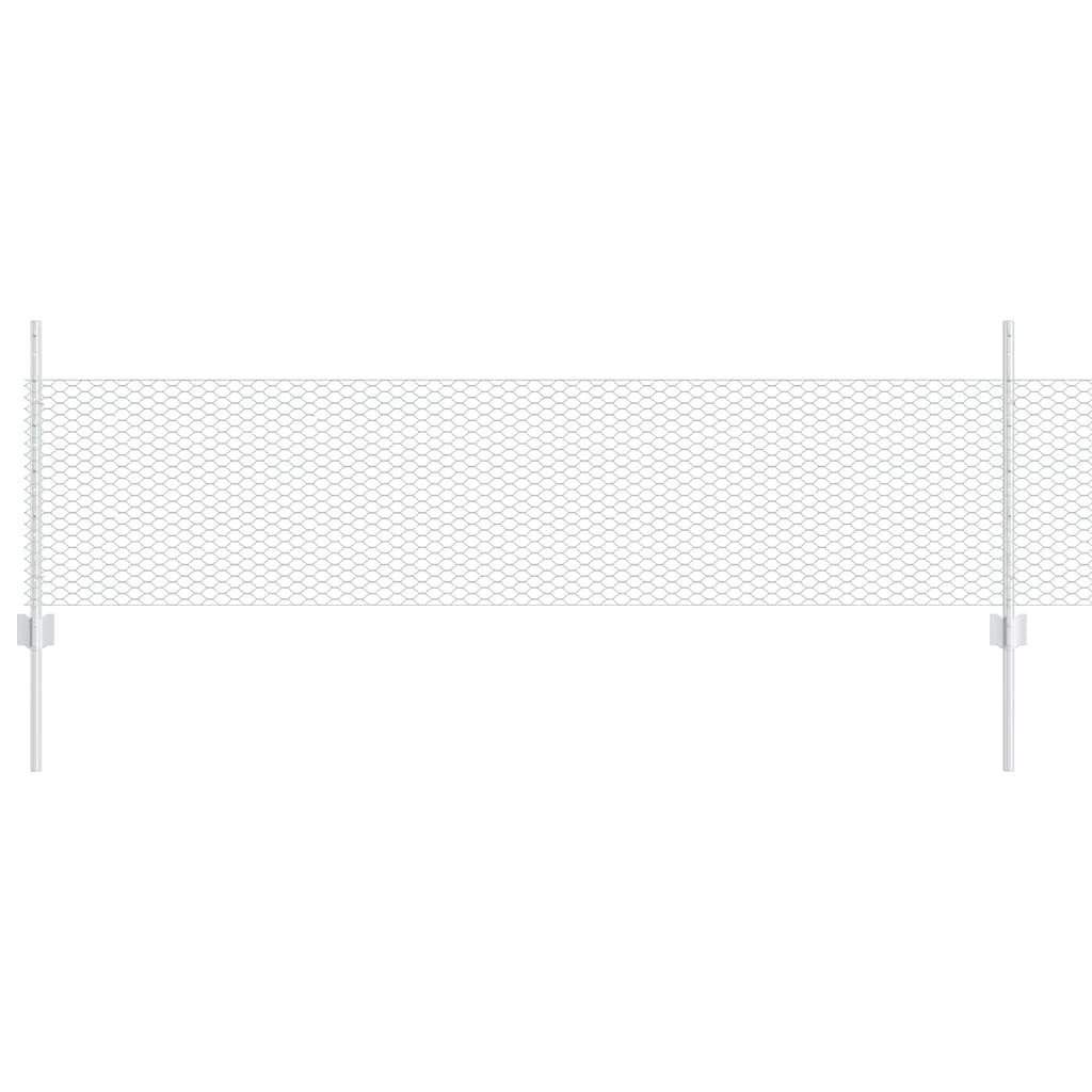 vidaXL Gartenzaun Zaun mit Pfosten Silber günstig online kaufen