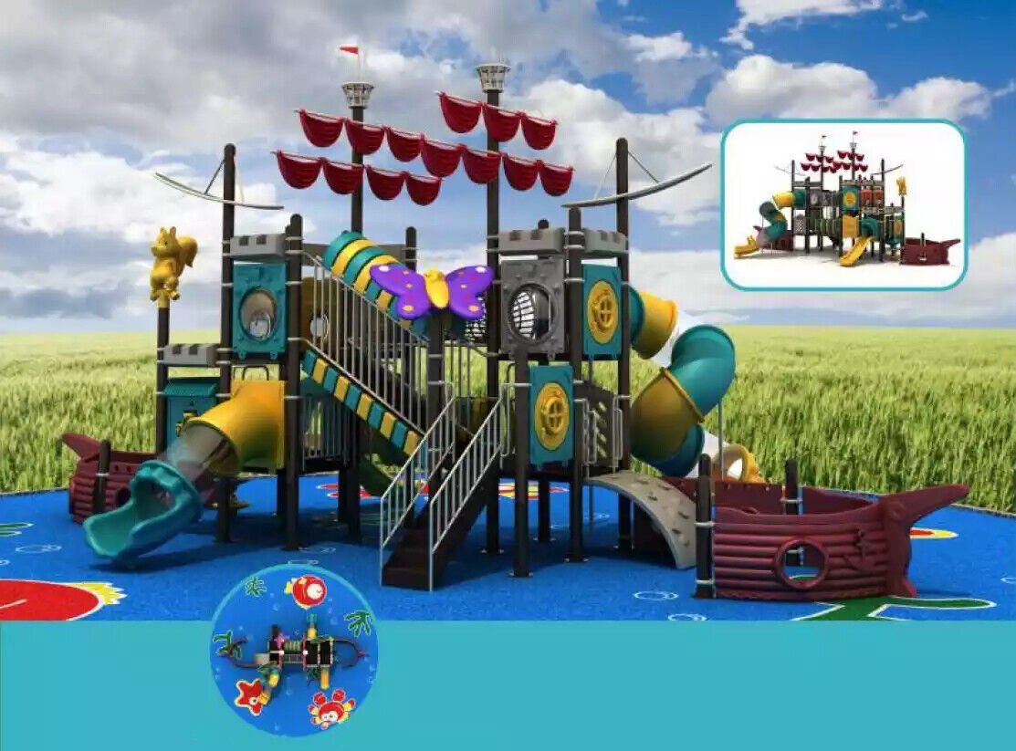 JVmoebel Spielturm Spielplatz Schiff Turm Rutsche Outdoor Kunststoffschlitten Kinder, Made in Europa