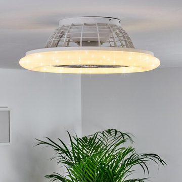 hofstein Deckenventilator »Concas« LED Deckenventilator, Kunststoff, Titanfarben/Weiß