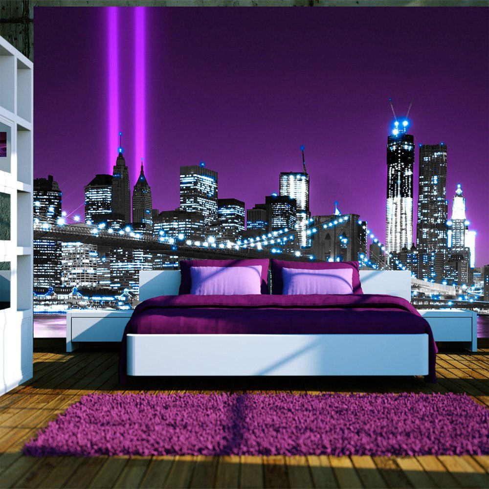 KUNSTLOFT Vliestapete Glänzender Manhattan 1.5x1.05 m, halb-matt, lichtbeständige Design Tapete