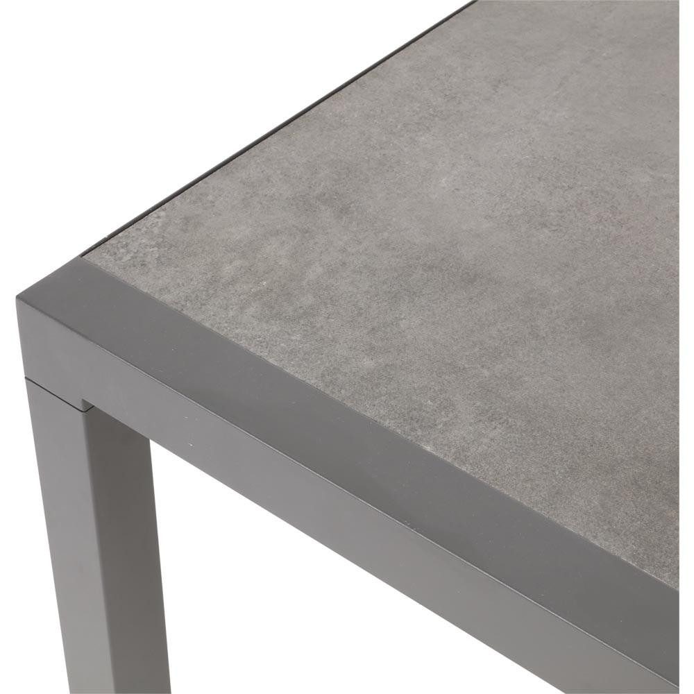 Natur24 Gartentisch Loungetisch Down Town Keramik Aluminium Grau Anthrazit