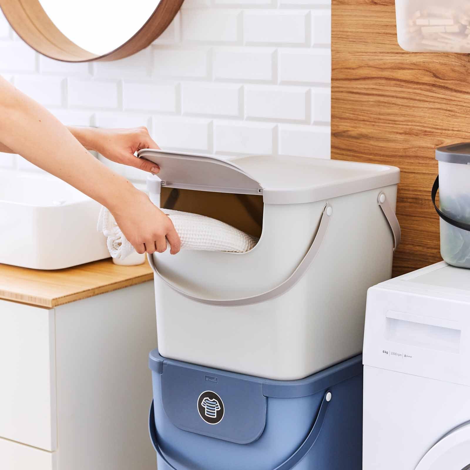 ROTHO Wäschekorb Albula 3er-Set Wäschesammler 40l mit Deckel, Kunststoff (P günstig online kaufen