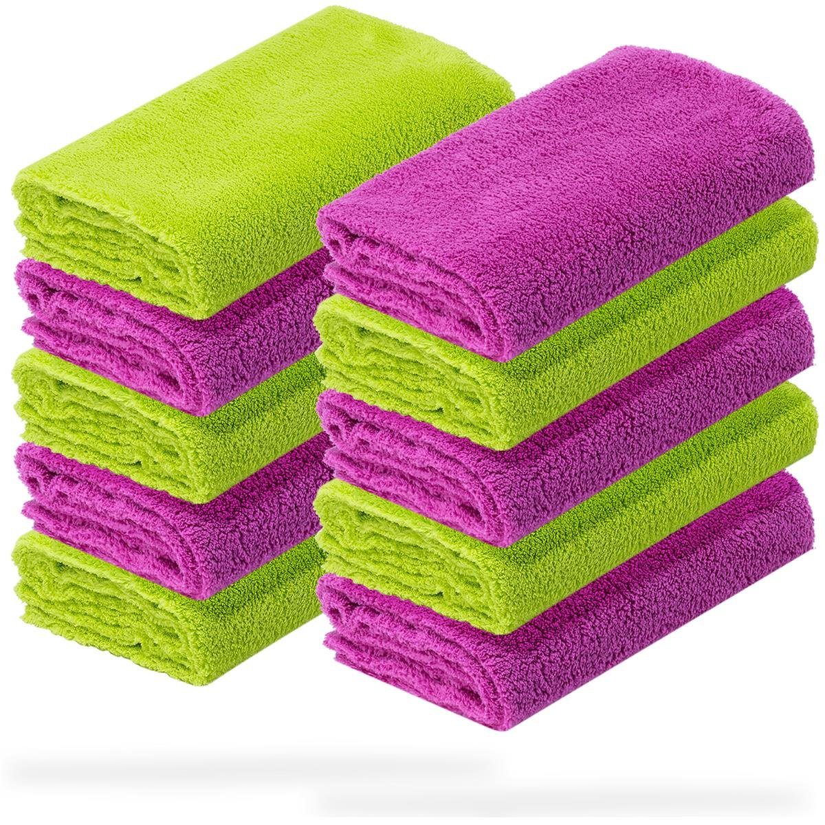 detailmate Autopflege Mikrofasertücher 10er Packung - 40x40cm – 550 GSM Mikrofasertuch (Mikrofaser, 40x40 cm, 10-tlg., Reinigungstuch - lackschonend - Poliertuch)