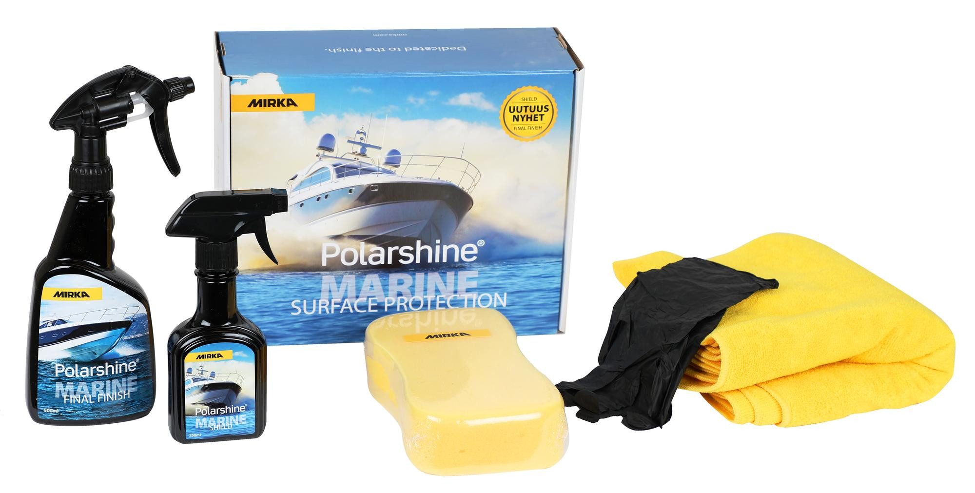Mirka Polarshine Marine Oberflächenschutz-Set Allzweckreiniger (Set mit Schutz & Finish, Zubehör für einfache Anwendung)