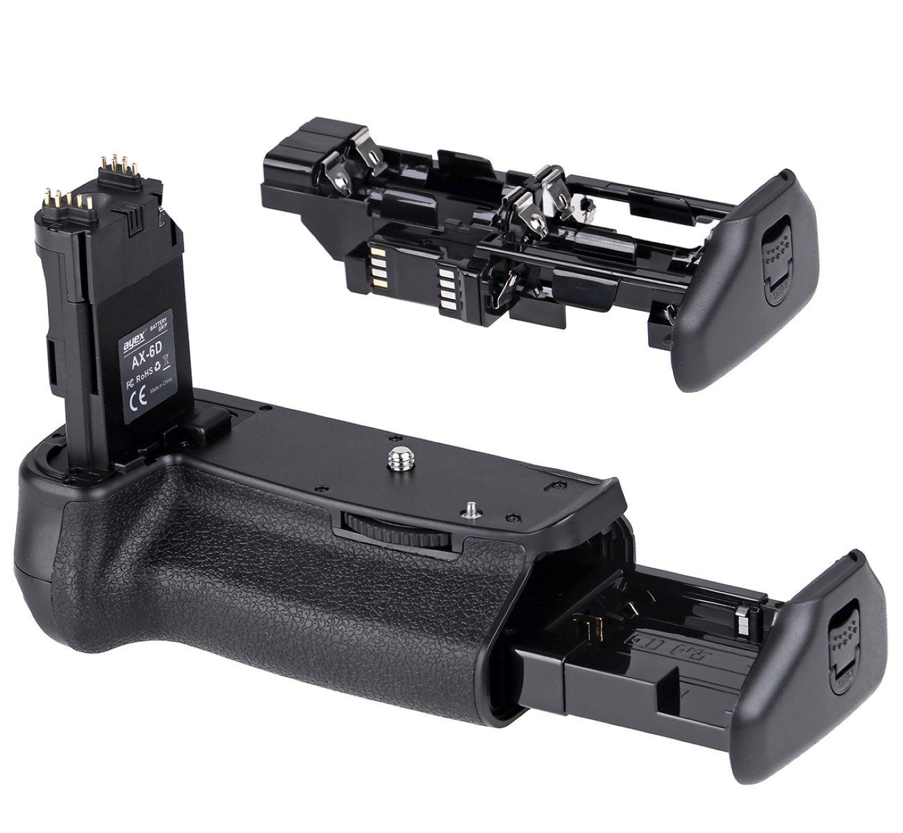 ayex Batteriegriff Meike Batteriegriff Set für Canon EOS 6D + 2x LP-E6N Akkus